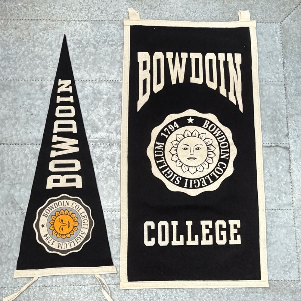 Vintage Bowdoin College Felt Pennant and Banner